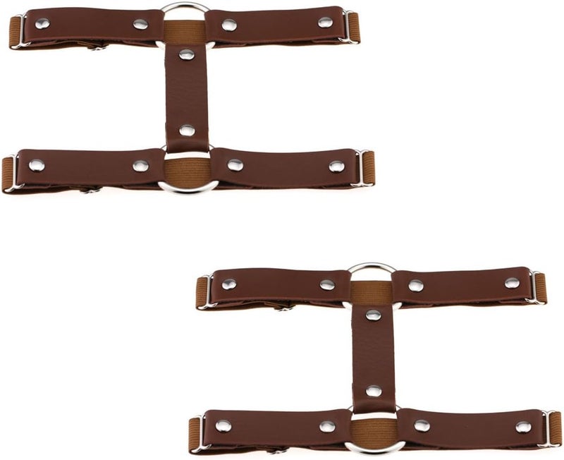 2pcs Punk Leather Garter Elastic Stud Leg Garter Belt